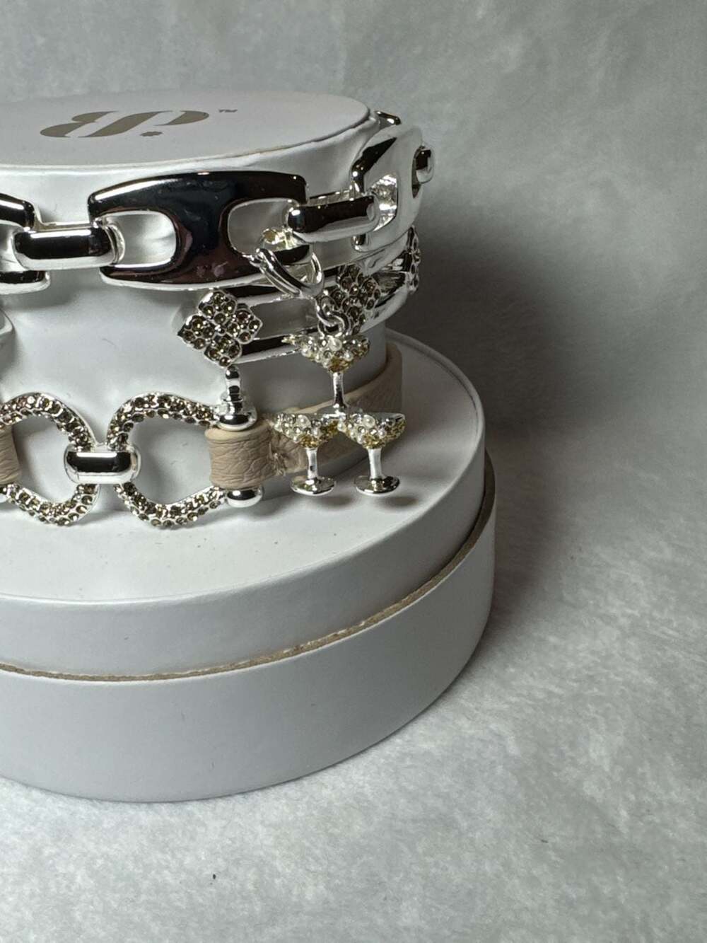 Bomb Party 'Cheers To The Good Life' Silver Plated Stack with Champagne Tower - Picture 2 of 5